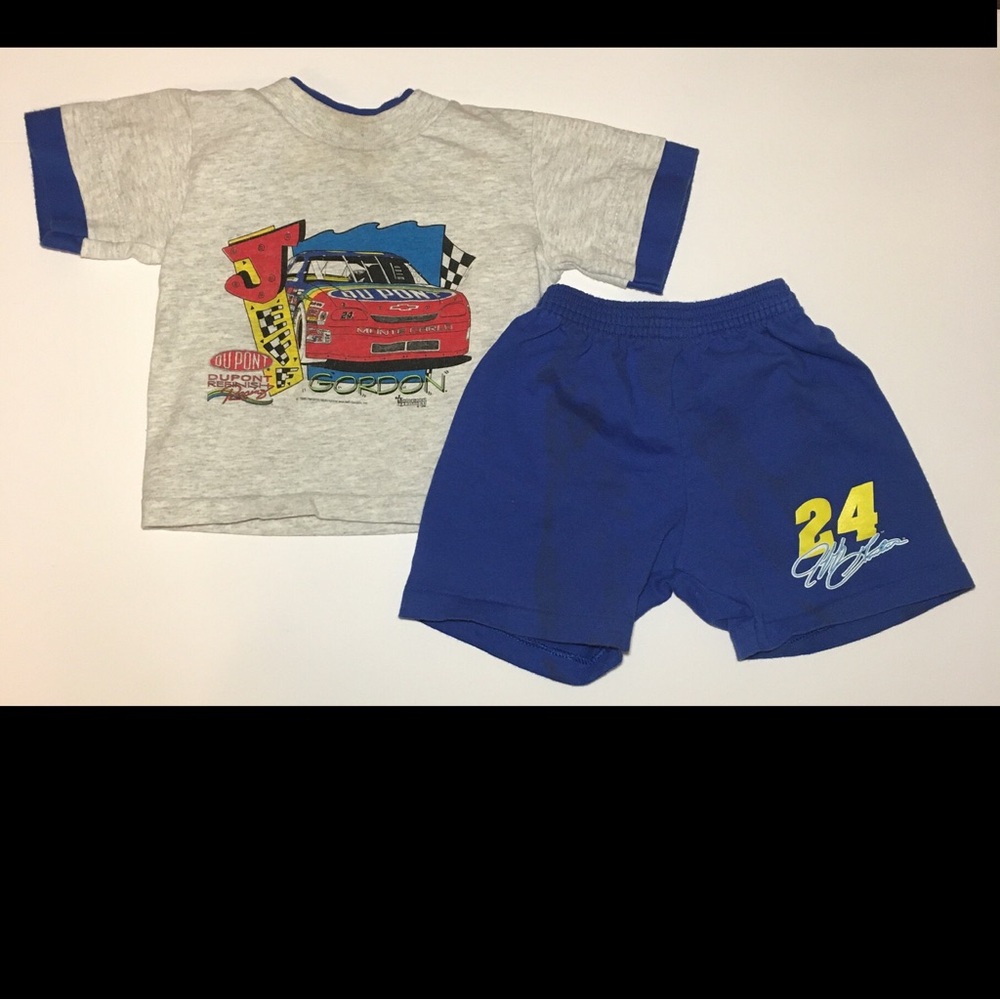 Vintage 1996 Jeff Gordon Childs Outfit - Blue & Gray - Size 2